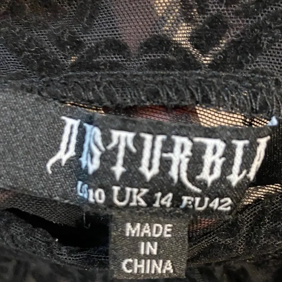 Disturbia Black Sheer Lace Blouse - Picture 6 of 8